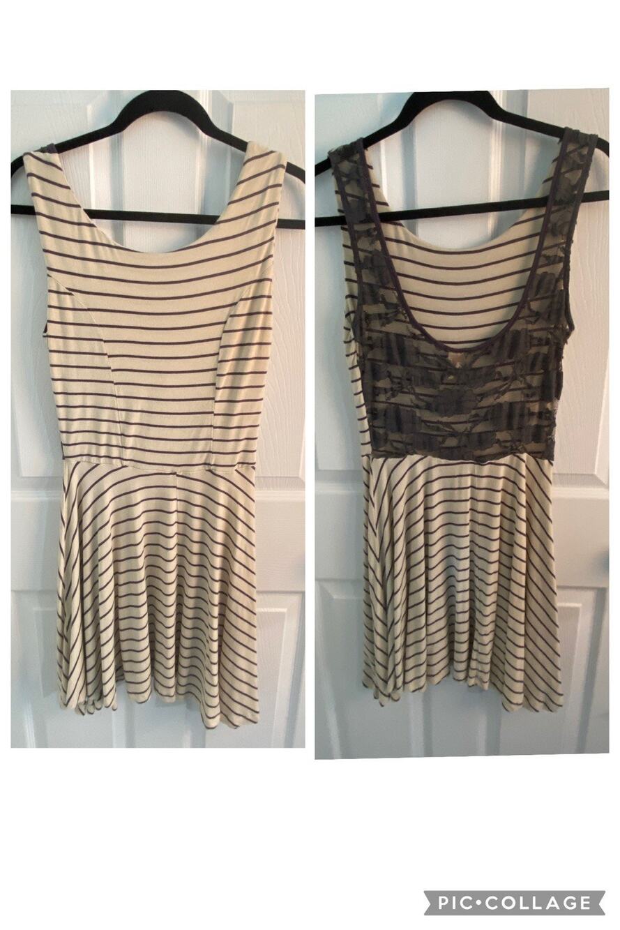 Sea Gypsies Dress Medium Mini Y2K Low Lace Scoop Back Goth Grunge Whimsigoth